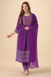 Bulbul 4 Naira Cut Rayon Printed Kurti With Bottom Dupatta Wholesalers In Delhi